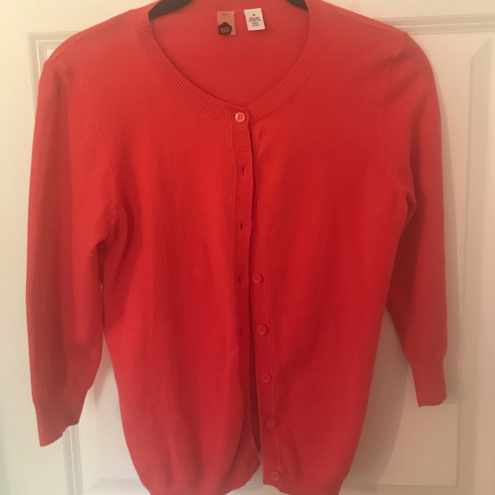 Red cardigan